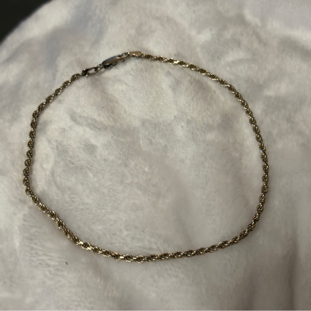 Sterling Silver Weaved Rope Chain Anklet
